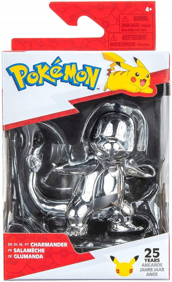 POKÉMON 25TH ANNIVERSARY SILVER CHARMANDER FIGURINE