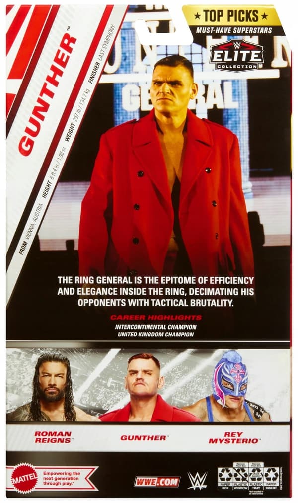 MATTEL WWE Elite Top Picks Gunther Figure