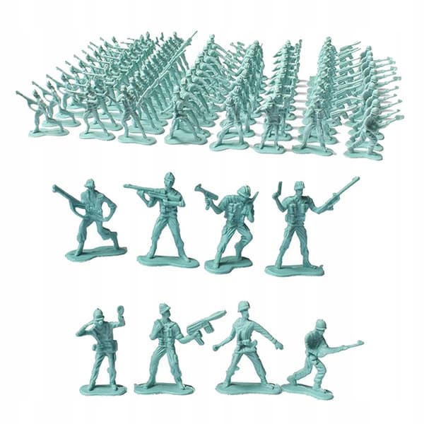 100 pieces, 4.5 cm Mini Soldier Posture Men Action Figure, Blue Scene