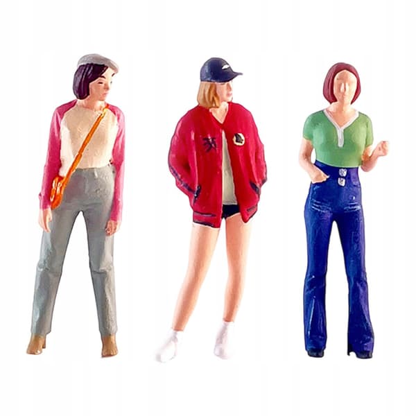 3x 1/64 Diorama Women’s Figures Desk Decor Resin Tiny Miniature Figures