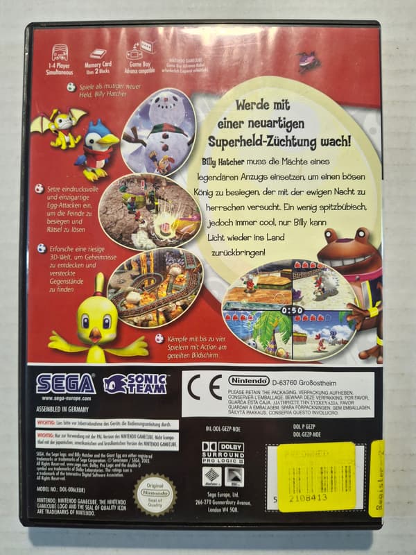 Billy Hatcher and the Giant Egg Nintendo GameCube (ENG) German edition