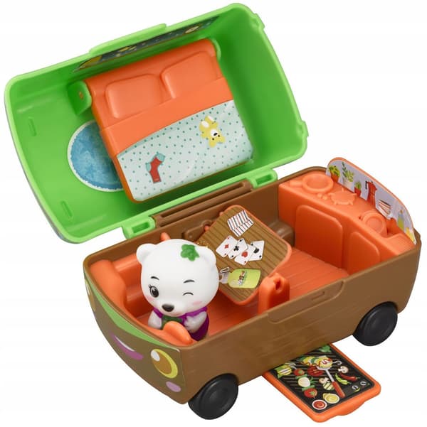 CHLOROPHYLL MINI CAMPERVAN PORTABLE CAR WITH OPENING ROOF + FIGURINE