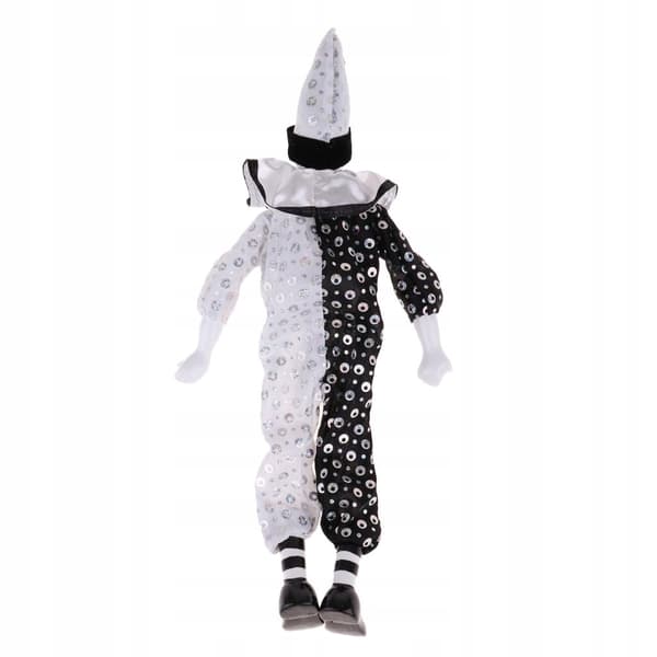 Porcelain clown doll – White + black