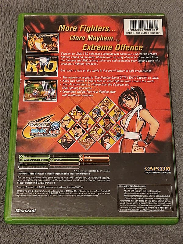 XBOX CAPCOM VS SNK 2 EO GAME MICROSOFT X BOX CLASSIC
