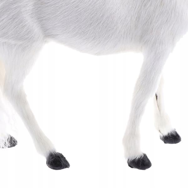 Simulation of a White Plush Stuffed Horse (Pet)