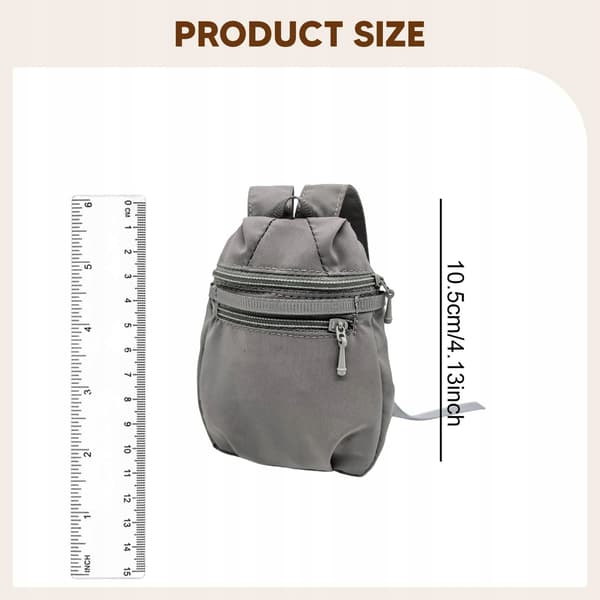 1:6 Action Figure Bag Backpack Mini Fabric Trendy Doll Costume – Grey
