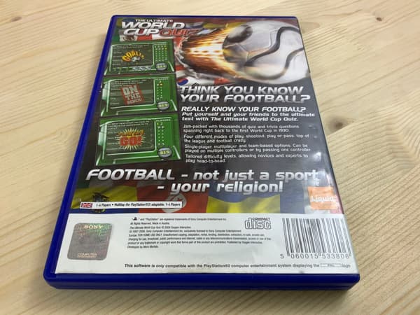 THE ULTIMATE WORLD CUP QUIZ – perfect condition PS2 game set