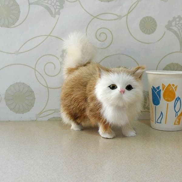 fluffy cat, kitten, figurine, soft toy, model 3