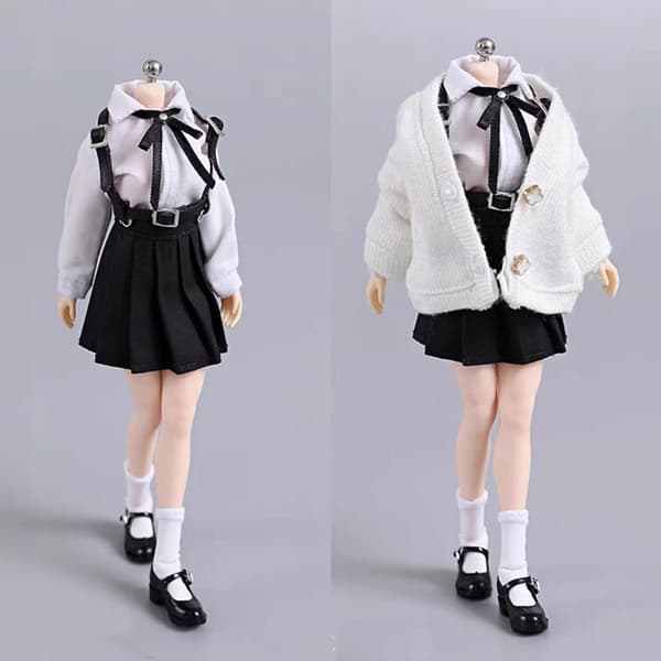 1/12 School Uniform Set – Outfit for action figures – Black accessory bodysuit