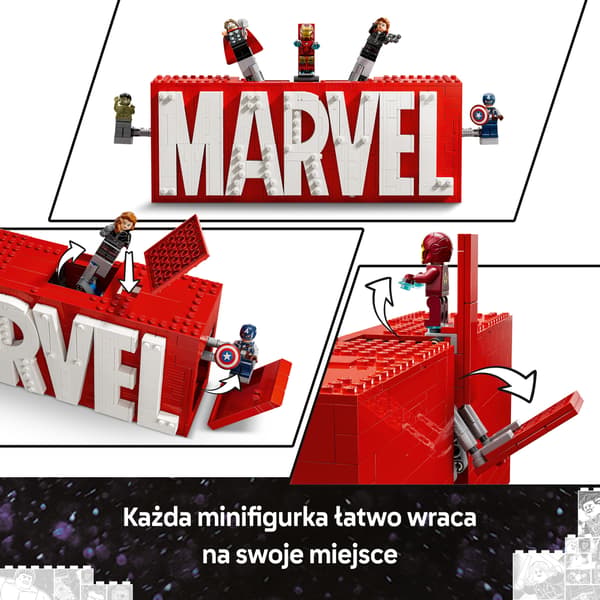 LEGO Marvel 76313 MARVEL Logo and minifigures