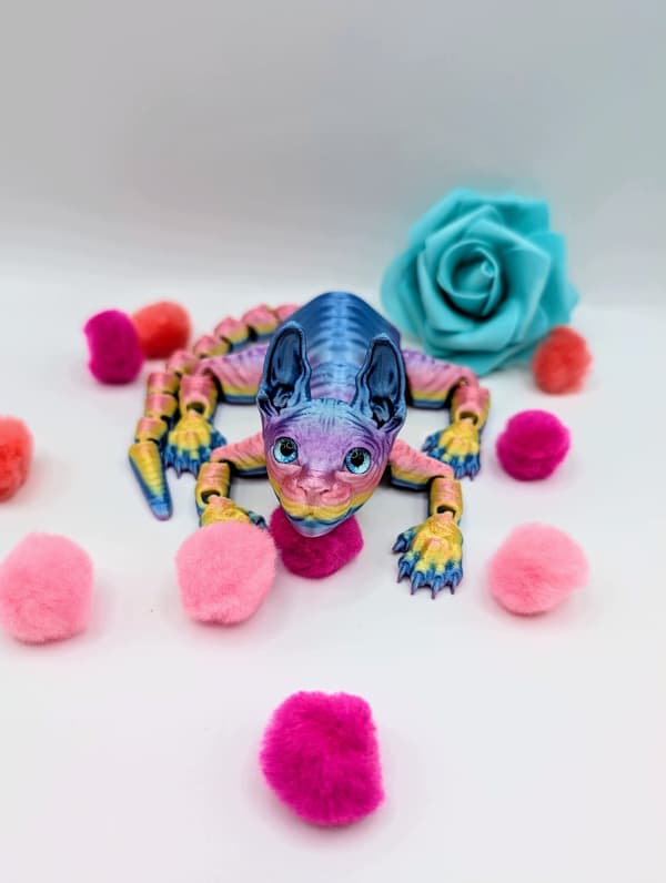 RAINBOW SPHINX KITTY 3D MOVING ANTI-STRESS FIGURINE 3D PRINT