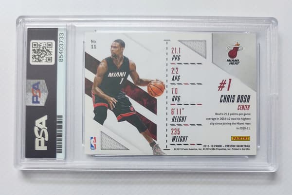 CHRIS BOSH AUTOGRAPH 2015–16 Panini Prestige Prestigious Pros #11 PSA/DNA