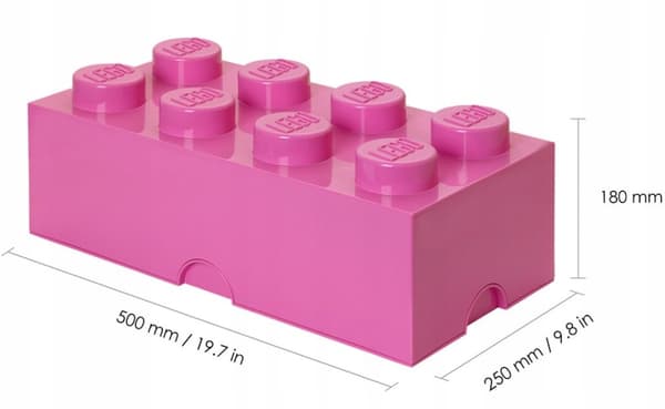 LEGO BRICK STORAGE CONTAINER, 8-BOX SET, LARGE BRICK, 50 CM, PINK SORTER