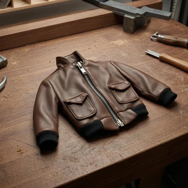 1/6 scale flight jacket. Ribbed sleeve cuffs. Collector’s edition accessories set