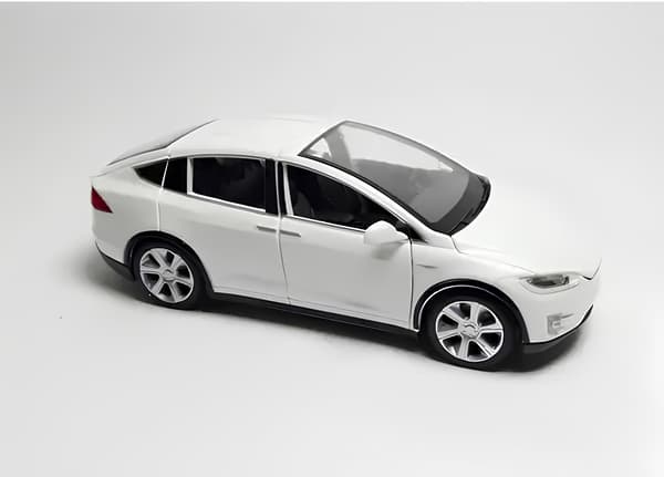 Tesla X90 1:32 scale model, white – metallic, with opening doors