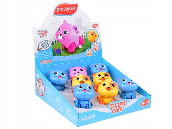 FOR CHILDREN: WIND-UP COLOURFUL KITTY – 1 PC