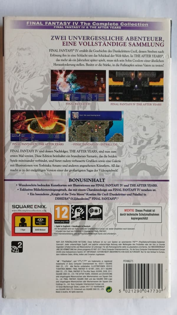 Final Fantasy IV: The Complete Collection, PSP