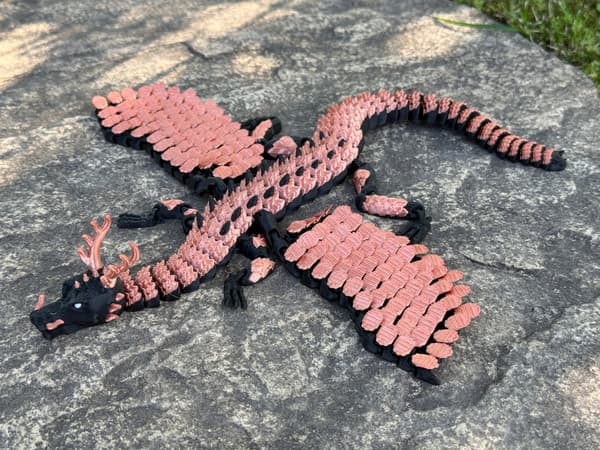 The Eclipse Dragon with 3D wings – a dark and intricately detailed figurine, a gift