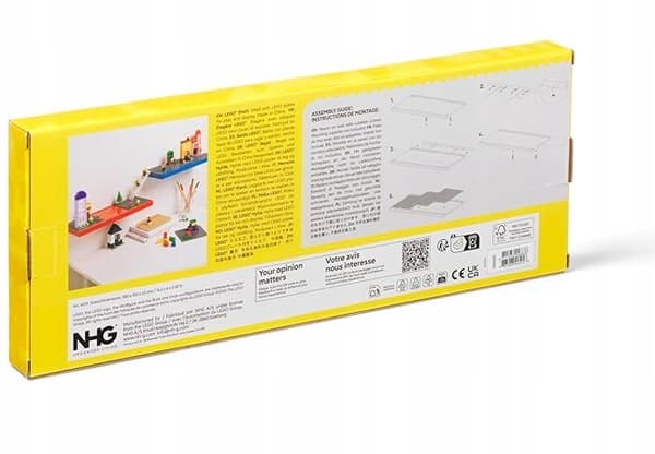 LEGO WALL SHELF WITH 3 BUILDING PLATES, RED 40130800