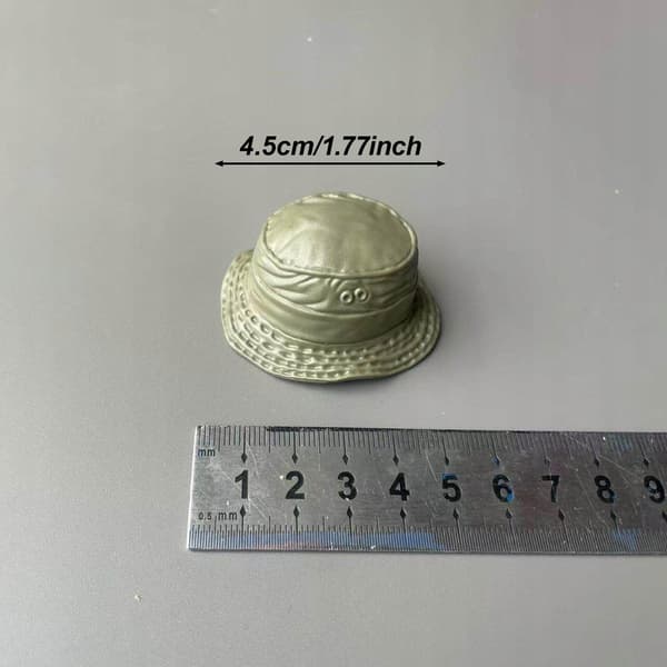 Doll’s miniature hat, 1/6 scale, miniature cap, hat with brim, 1/6 scale, 2 pieces
