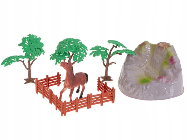 Farm animal figurines, 7-piece set – LARGE + MAT