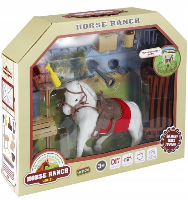 Flock-printed horse with accessories – MEGA CREATIVE 526121