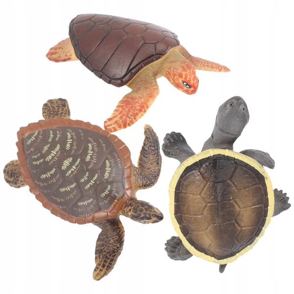 3 COLOURFUL TURTLE FIGURINES – DECORATION AND TOY