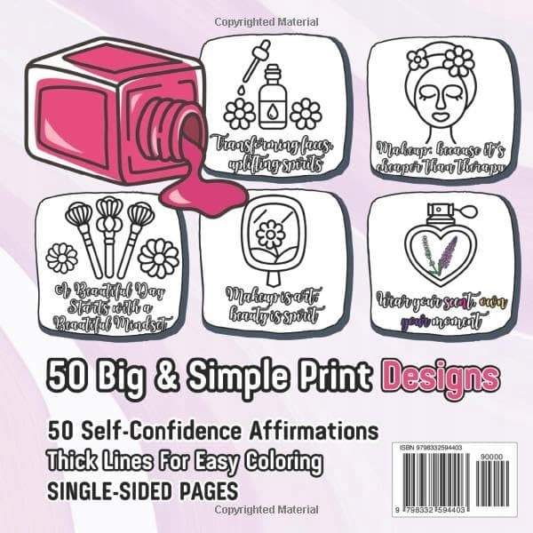 Heart, Bea Glow Cosmetics Bold Easy Colouring Book: Simple, Large Illustrations