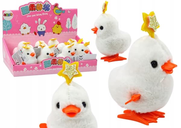 White Hen with a Star – White, Wind-up, Jumping