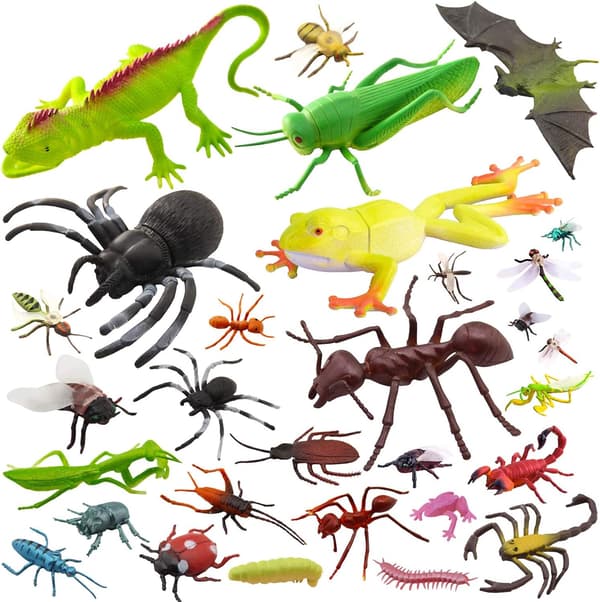 SET OF 27 PLASTIC INSECTS – EDUCATIONAL FIGURINES, 5–15 CM