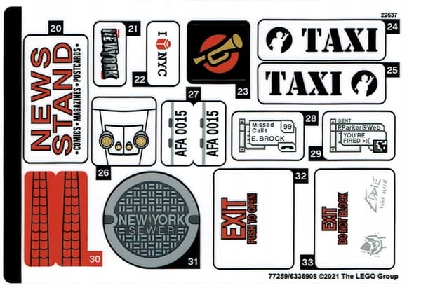 LEGO STICKERS - MARVEL Daily Bugle 76178stk02 NEW