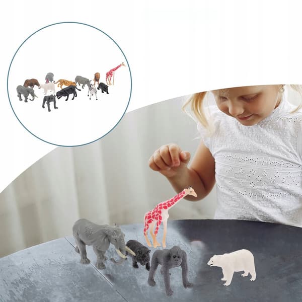 12 DECORATIVE MINIATURE FOREST AND TROPICAL ANIMALS