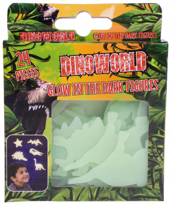 Glow-in-the-dark dinosaurs, 24-piece set
