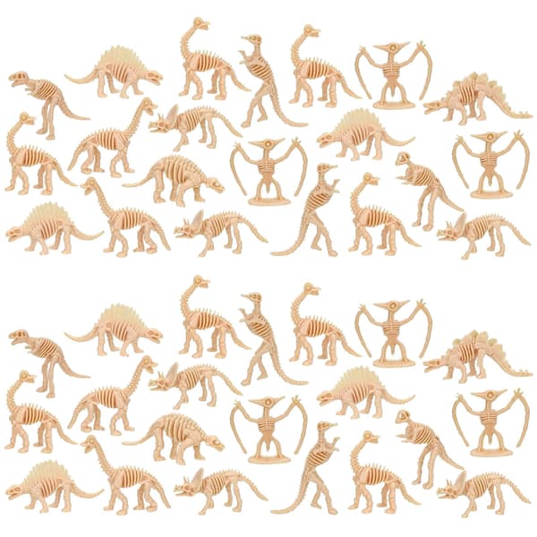 60 BEIGE PVC DINOSAUR SKELETON FIGURINES – EDUCATIONAL GIFTS