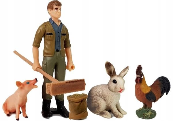 Farm, Pets and Farmer Figure Set