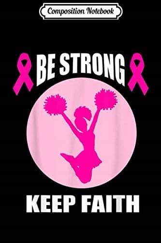 Composition Notebook: Cute Pink Ribbon Gift – Cheerleader – Breast Cancer Awareness