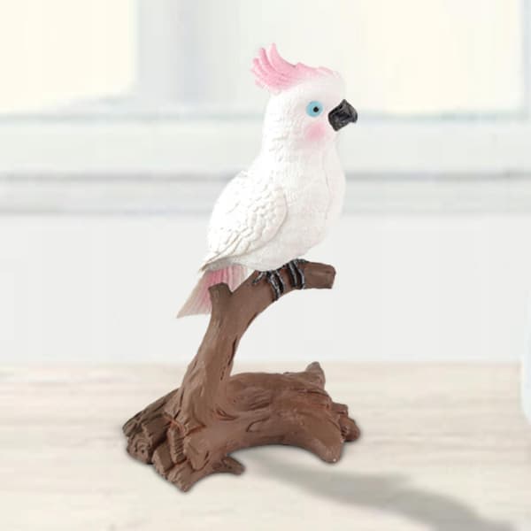 Parrot figurines Portable simulation Small educational toy Pink-headed bird