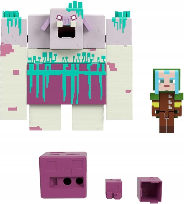 MINECRAFT LARGE LEGENDS SET: Slime Devastator and Guardian – 2x figures HNC08