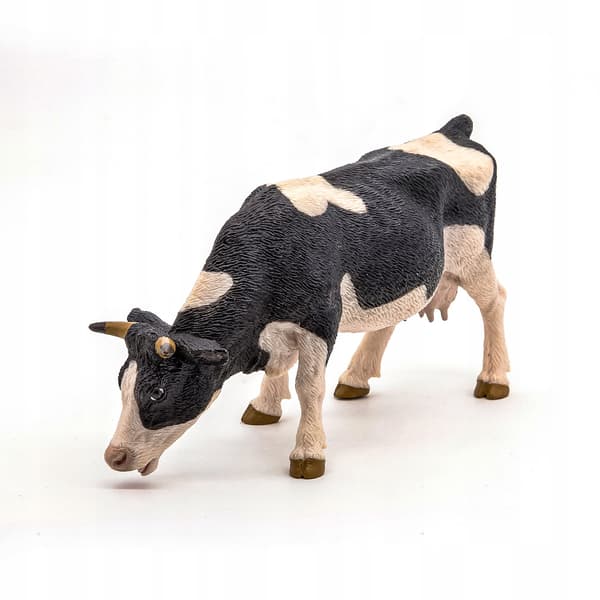 PAPO WHITE COW FIGURINE WITH BLACK SPOTS