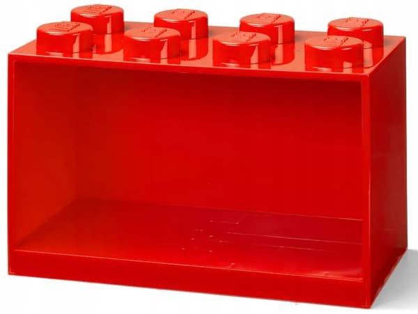 LEGO - Brick-Shaped Shelf with Eight Studs - Red