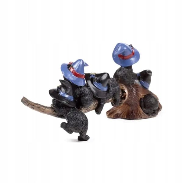 Puckator figurine: Black cat playing on a broomstick