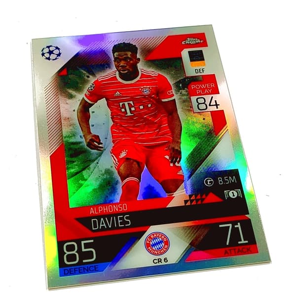 MATCH ATTAX 2022/23 CARD. CR6 ALPHONSO DAVIES / CHROME PREVIEW