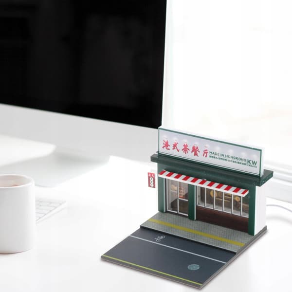 1/64 Scale Model Car Display Scene Background Setting Diorama Tea Restaurant