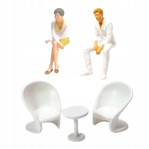Diorama, models, hand-drawn, desk, chairs, 1/64 scale