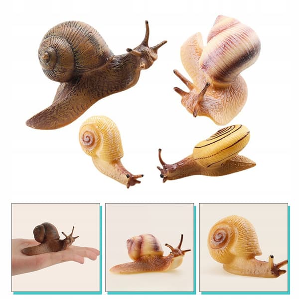 4-PIECE REALISTIC SNAIL MODEL – CAKE DECORATION AND EDUCATIONAL AID
