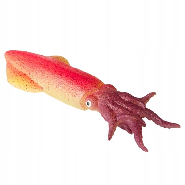 Rubber Squid Figurine – Stretchable, Realistic Sea Creature, 14 cm
