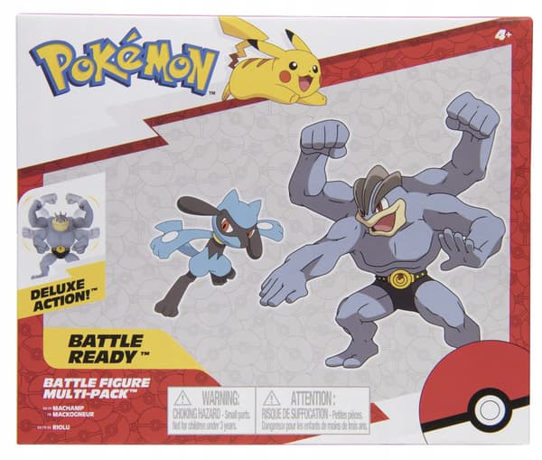 POKEMON Action Figure Battle Set (2-pack): MACHAMP and RIOLU