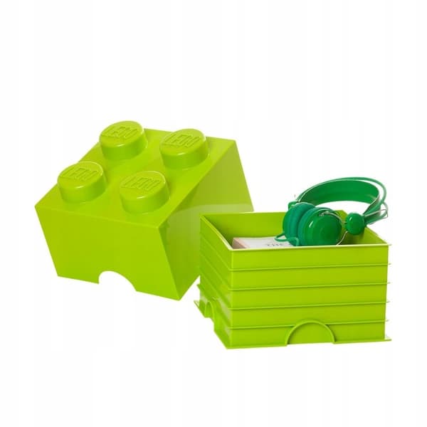 LEGO BRICK STORAGE BOX, 4-PACK, LIGHT GREEN, 25 cm, 40031220