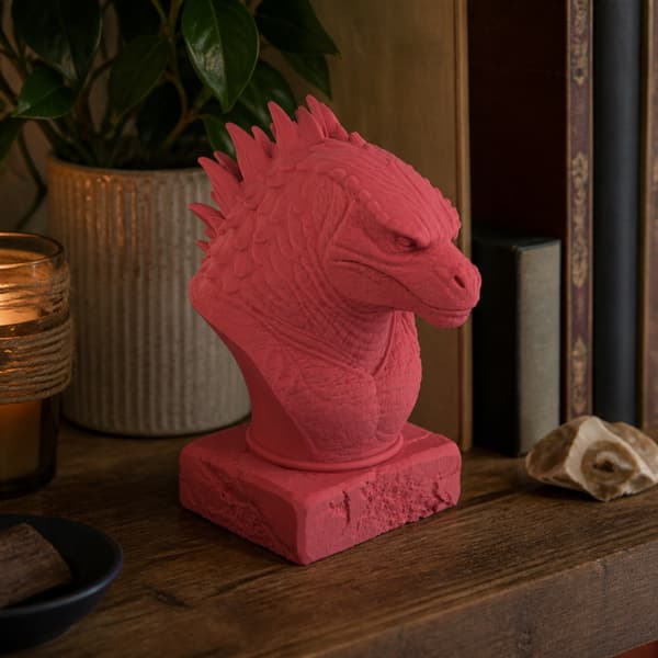 DECORATIVE FIGURINE: GODZILLA BUST ON A PEDESTAL – MANY COLOURS AVAILABLE