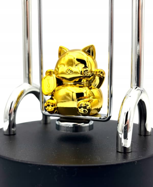 USB-powered perpetual motion toy: a magnetic swing with a kitten.